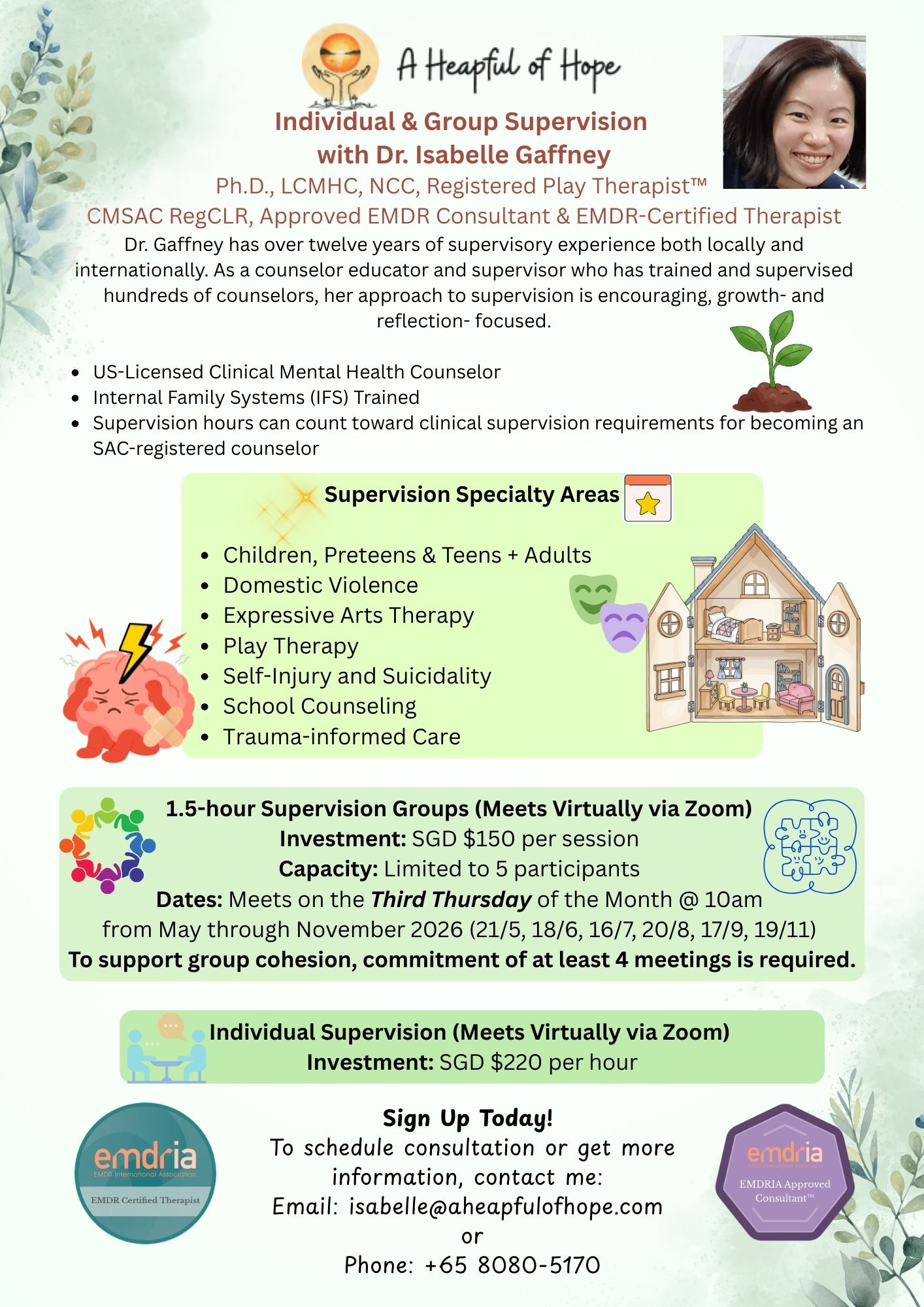 Individual and Group Supervision for Counsellors